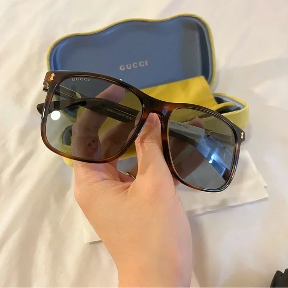 New Gucci Sunglasses Havana Gray 57-17-45 Unisex $455